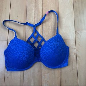 Victoria’s Secret sexy blue racerback push up bra size 34D new